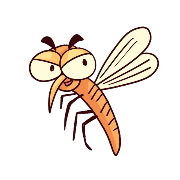 炎热夏季拟人化黄色蚊子煽动翅膀卡通gif图片漫画