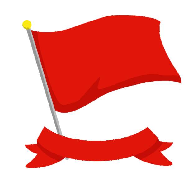党建建党红旗和丝带红旗飘扬动态元素国庆节建军