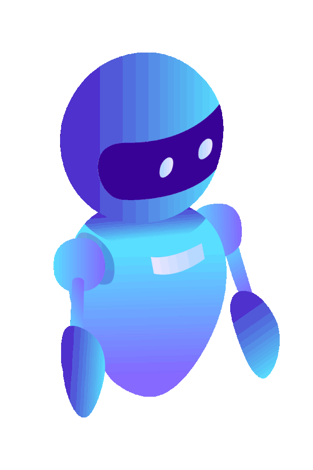 蓝色科技自动机器人的插画