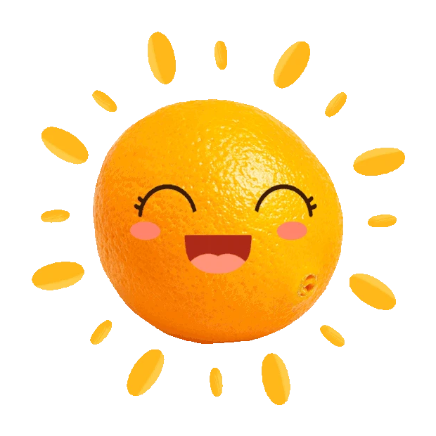 卡通创意合成拟人可爱橙子太阳
