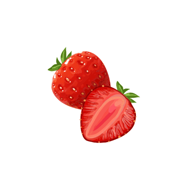 手绘诱人的草莓矢量免抠图gif图