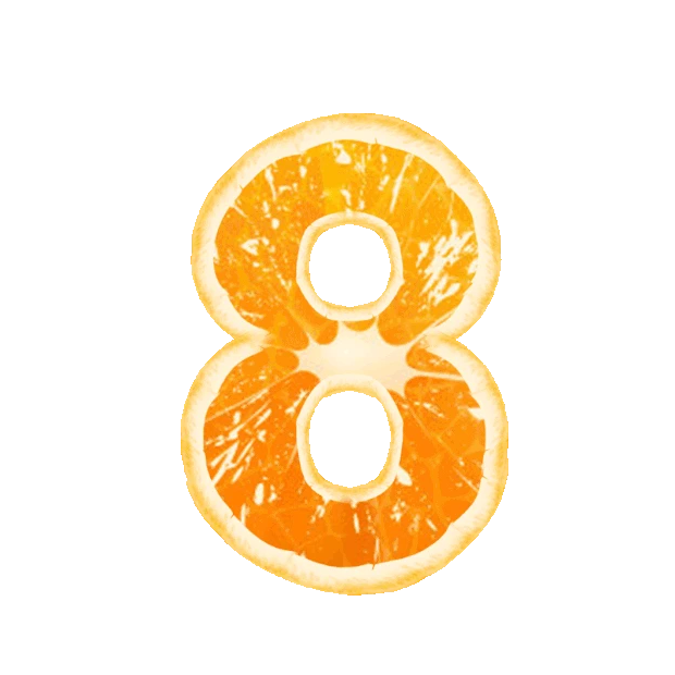 橙子橙汁橙色PSD数字8gif图素材