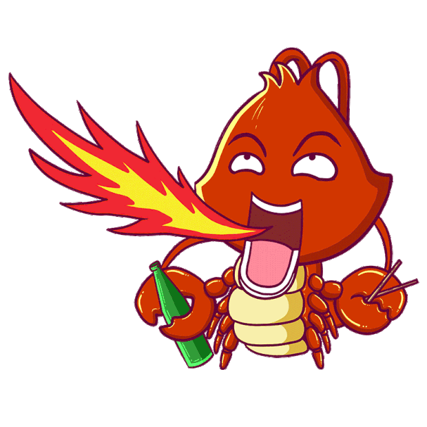小龙虾喷火表情包gif图素材