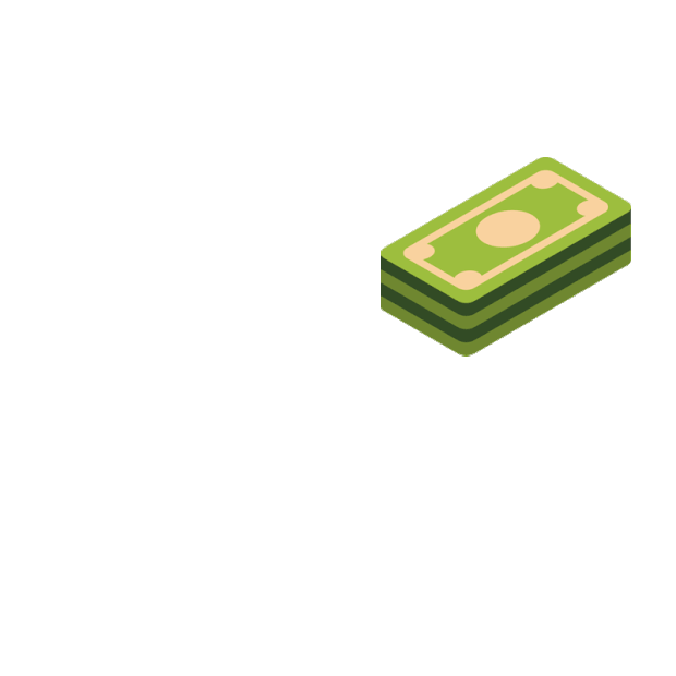 绿色纸币黄色灯泡提示钱存钱