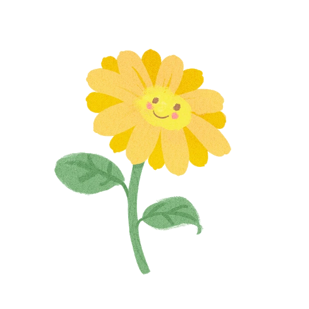 黄色卡通摇摆的太阳花向日葵