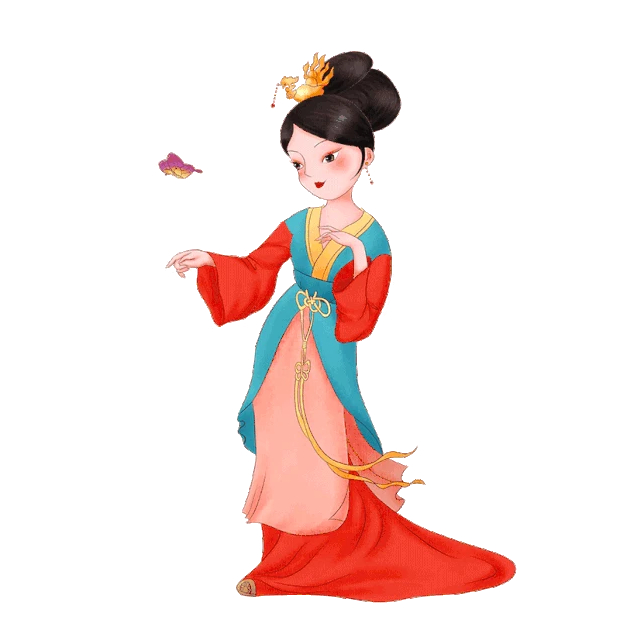 古风中国风古装侍女戏蝶人物女人