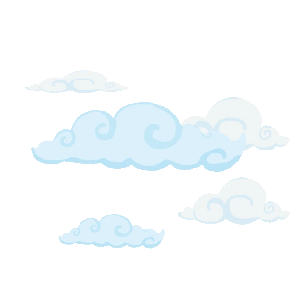 卡通漂浮的小云朵白云