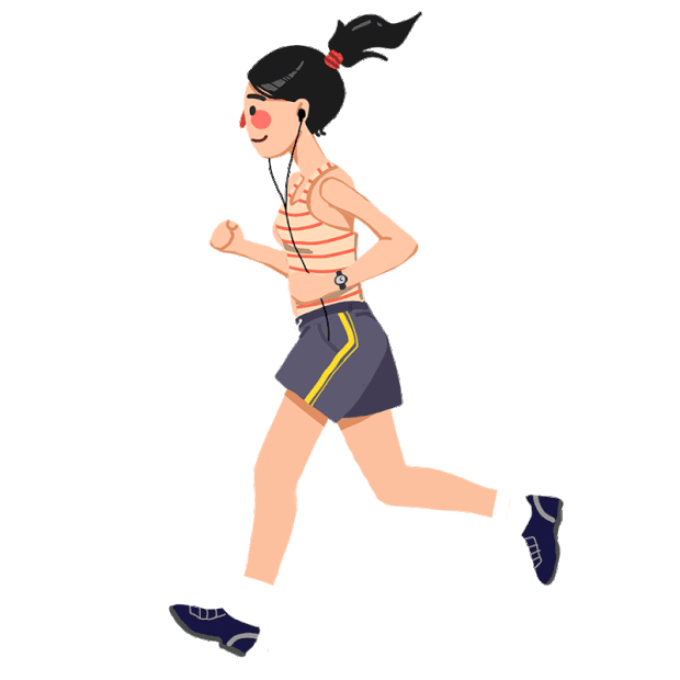 健康健身运动跑步卡通手绘人物