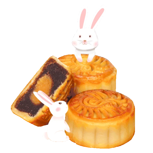 中秋节月饼玉兔月兔创意合成
