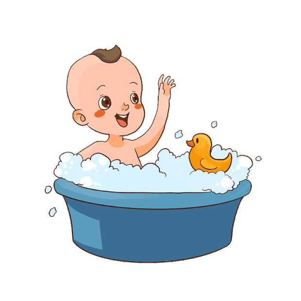 泡澡洗澡的婴儿动效gif图素材