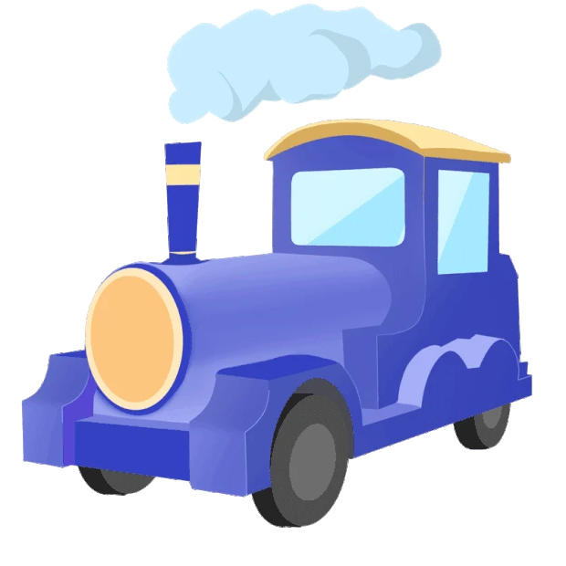 蓝色蒸汽小火车开车交通工具