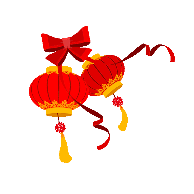 中国风红灯笼春节新年挂饰飘动元素