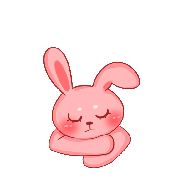 粉红色可爱兔子香香的睡瞌睡睡觉