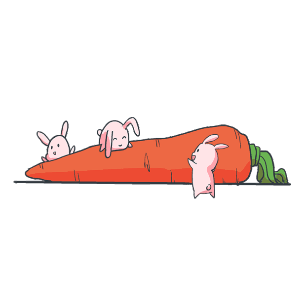 胡萝卜兔子吃萝卜粮食可爱动物分割线gif图片