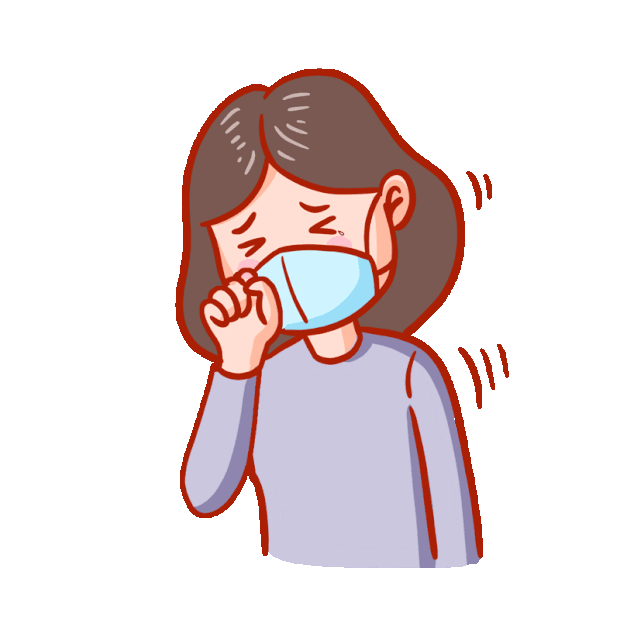 女生戴咳嗽病患防疫疫情gif图素材