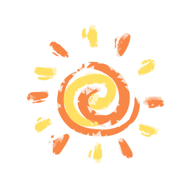 橙黄色卡通太阳gif图 