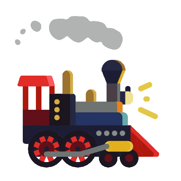 卡通小火车冒烟玩具火车交通工具复古