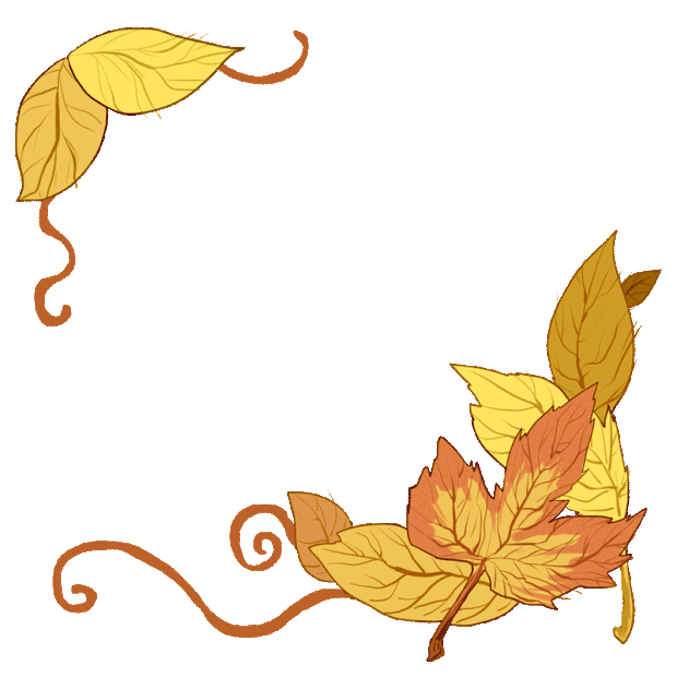 卡通手绘秋天秋季树叶边框gif图素材元素