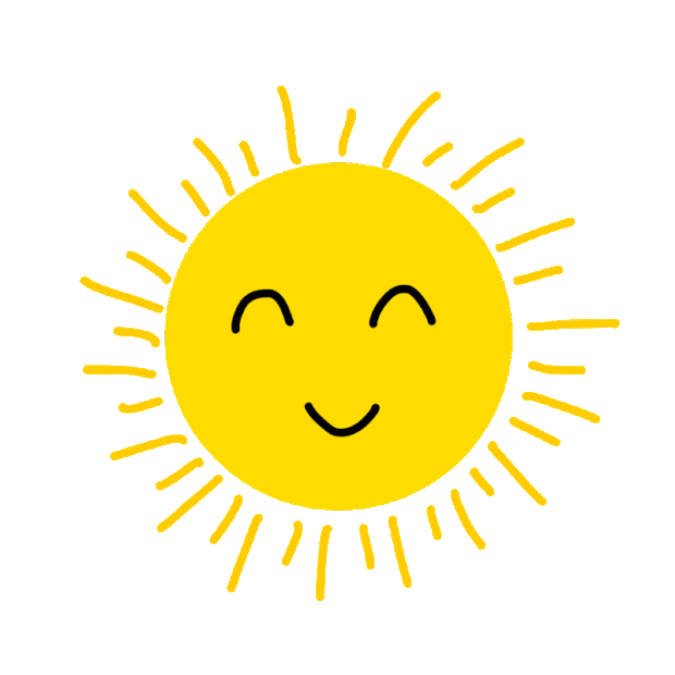 金色笑眯眯拟人发光太阳