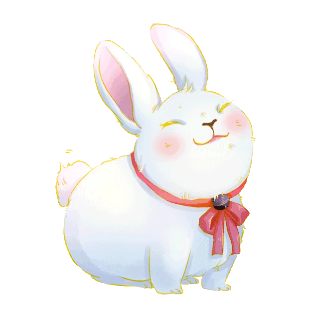 可爱动物白色玉兔兔子动物萌宠元素兔年