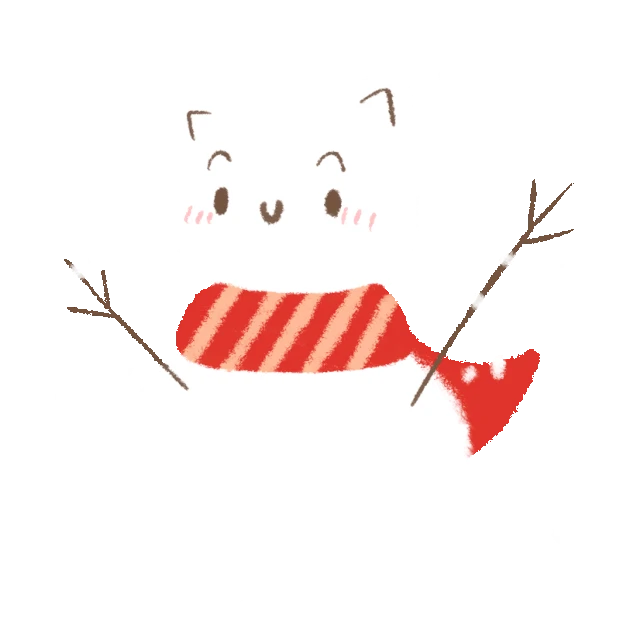 圣诞节可爱卡通冬天戴围巾雪人下雪gif图素材