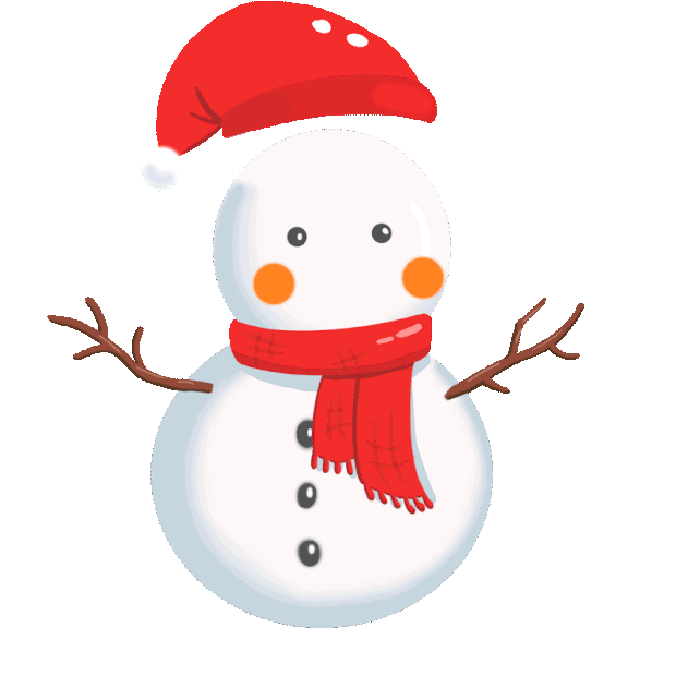 立冬小雪大雪冬天冬季圣诞节红色围巾可爱卡通雪人gif图片小寒大寒