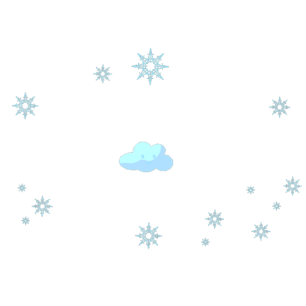 冬天冬季雪花云朵蓝色卡通下雪天气gif