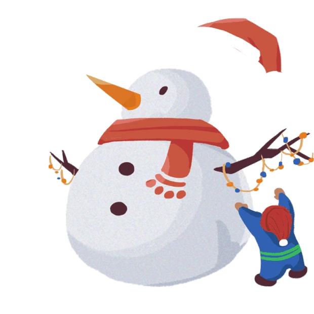 圣诞节雪人灯光小人gif