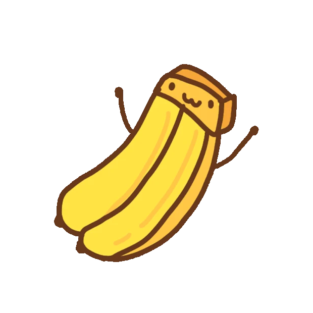 卡通可爱香蕉水果卖萌眨眼winkgif图素材