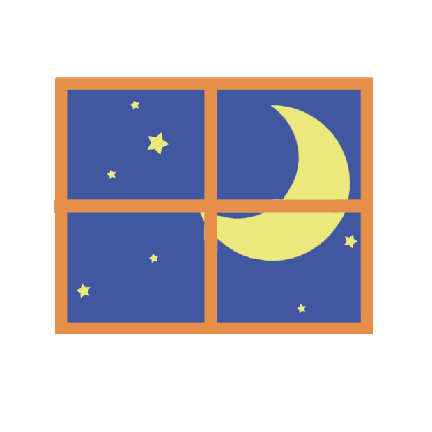 夜景月亮星星晚上窗户窗外gif图素材