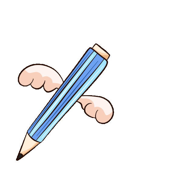 蓝色铅笔文具线条gif图素材