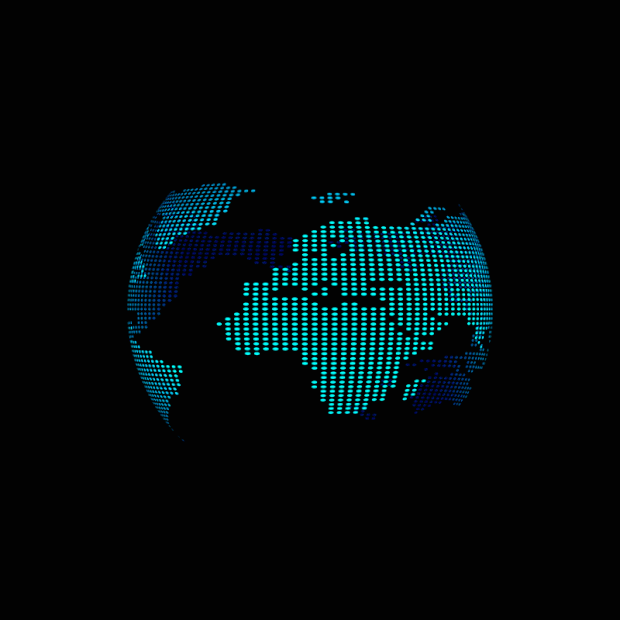 蓝色科技感线条地球仪地球自转gif图素材