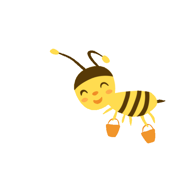 卡通蜜蜂采蜂蜜翅膀开心飞舞gif图素材