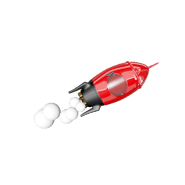 淘宝红色立体小火箭飞行装饰gif图素材