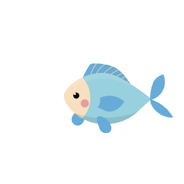 卡通蓝色的鱼gif图素材