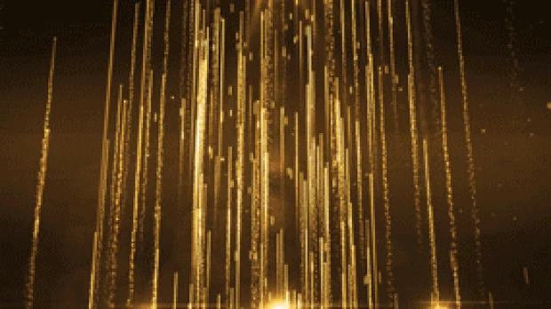 大气震撼金色粒子红绸颁奖典礼视频背景