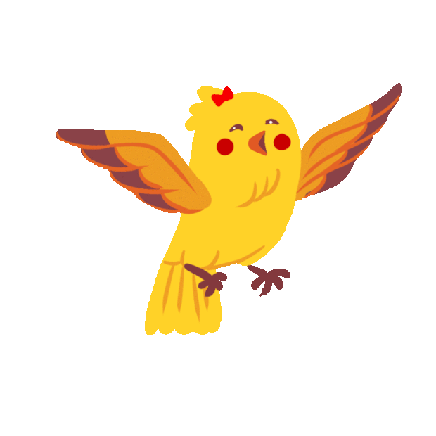 飞翔飞行的黄色快乐挥动翅膀的小鸟动物gif图素材