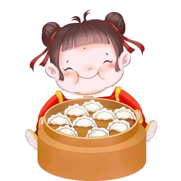 立冬冬至孩子吃饺子春节新年gif图素材
