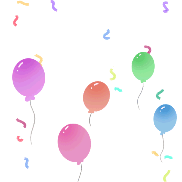 彩色气球庆祝彩带