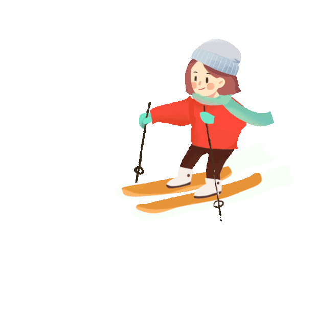 冬天冬季滑雪女孩运动体育gif图素材