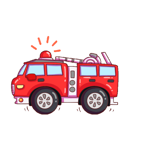 红色消防车开车交通工具gif图素材