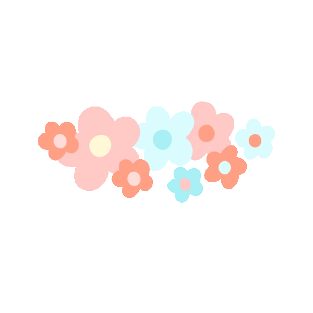 马卡龙色可爱花花装饰蓝色粉色红色vloggif图素材贴纸