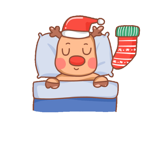 圣诞节快乐等礼物表情包袜子可爱麋鹿gif图素材