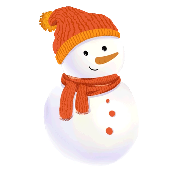 冬天小雪雪人堆雪人帽子围巾gif图素材