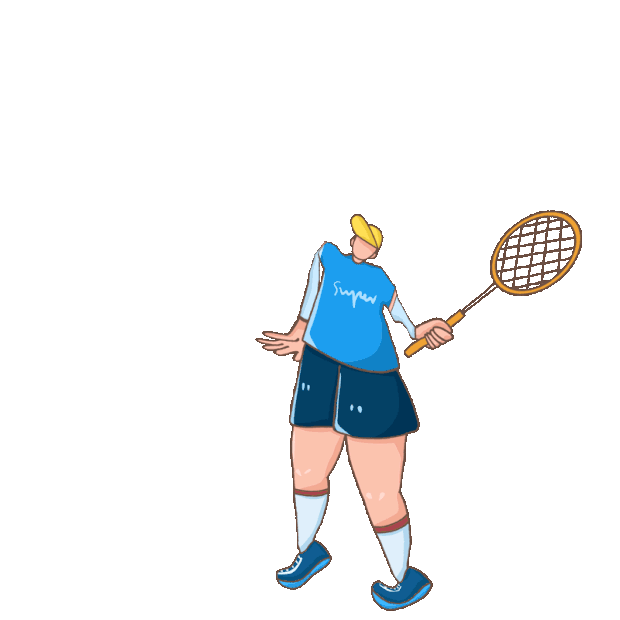 打网球运动员体育锻炼羽毛球gif图素材