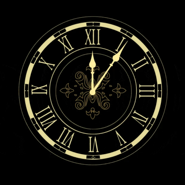 金色时钟钟表时间gif图素材
