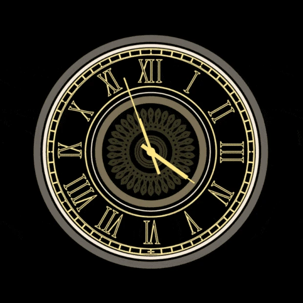金色复古时钟钟表时间gif图素材