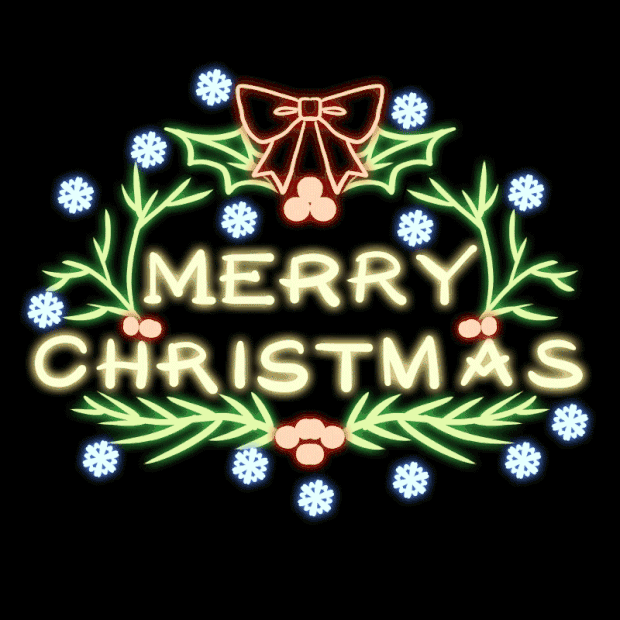 圣诞节圣诞MerryChristmas圣诞快乐装扮霓虹灯gif图素材