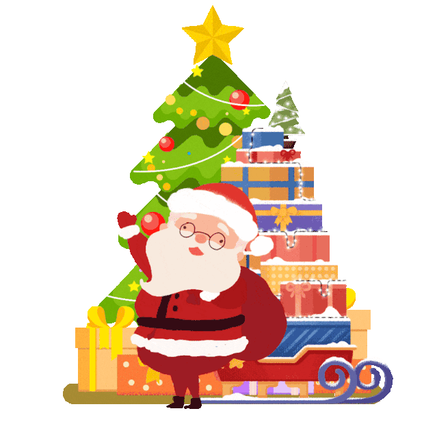 圣诞节圣诞老人礼物树装扮gif图素材