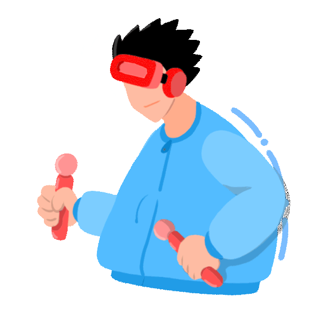 男孩VR眼镜技术极致体验虚拟现实世界gif图片